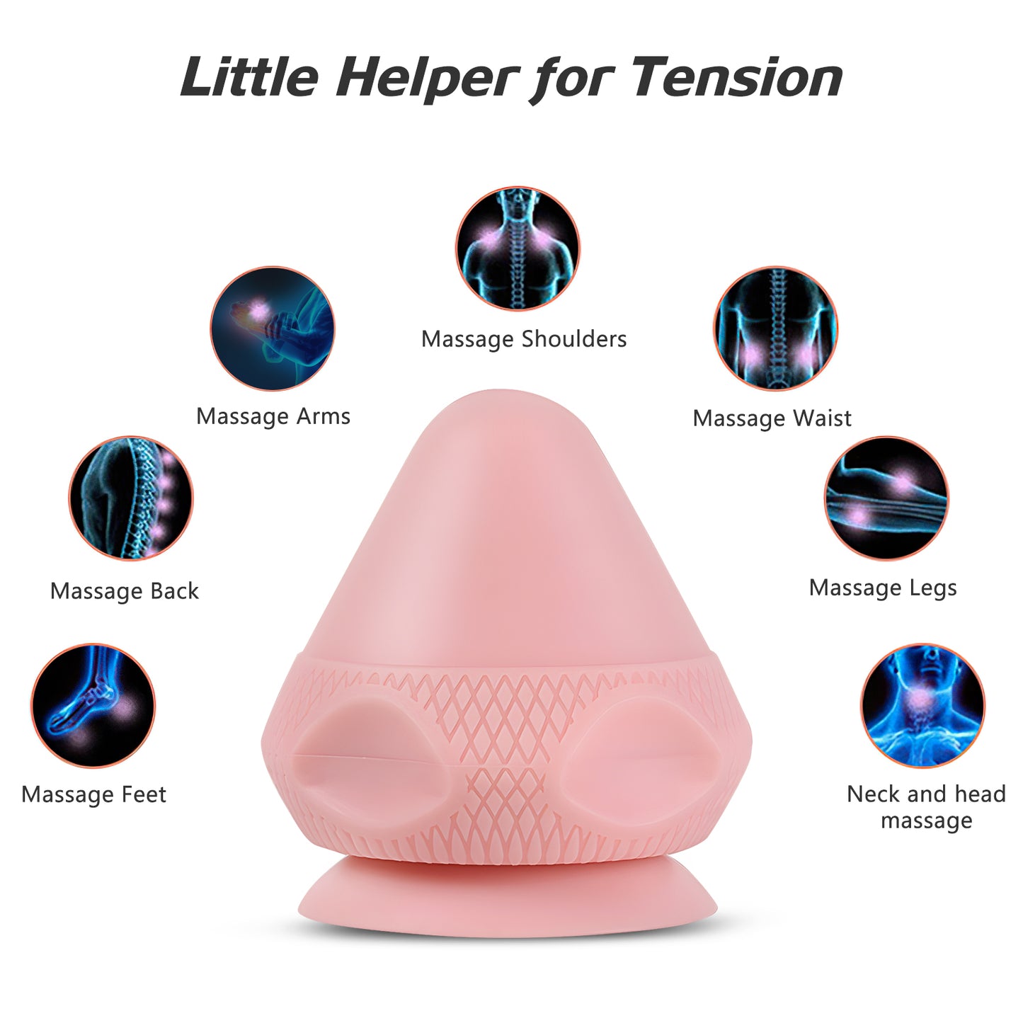 MDHAND Mountable Massage Therapy Tool - Multi-Surface Suction Cup Wall Massage Tool For Sore Muscles, Myofascial Release, Stress Relief, Trigger Point And Deep Tissue Massage
