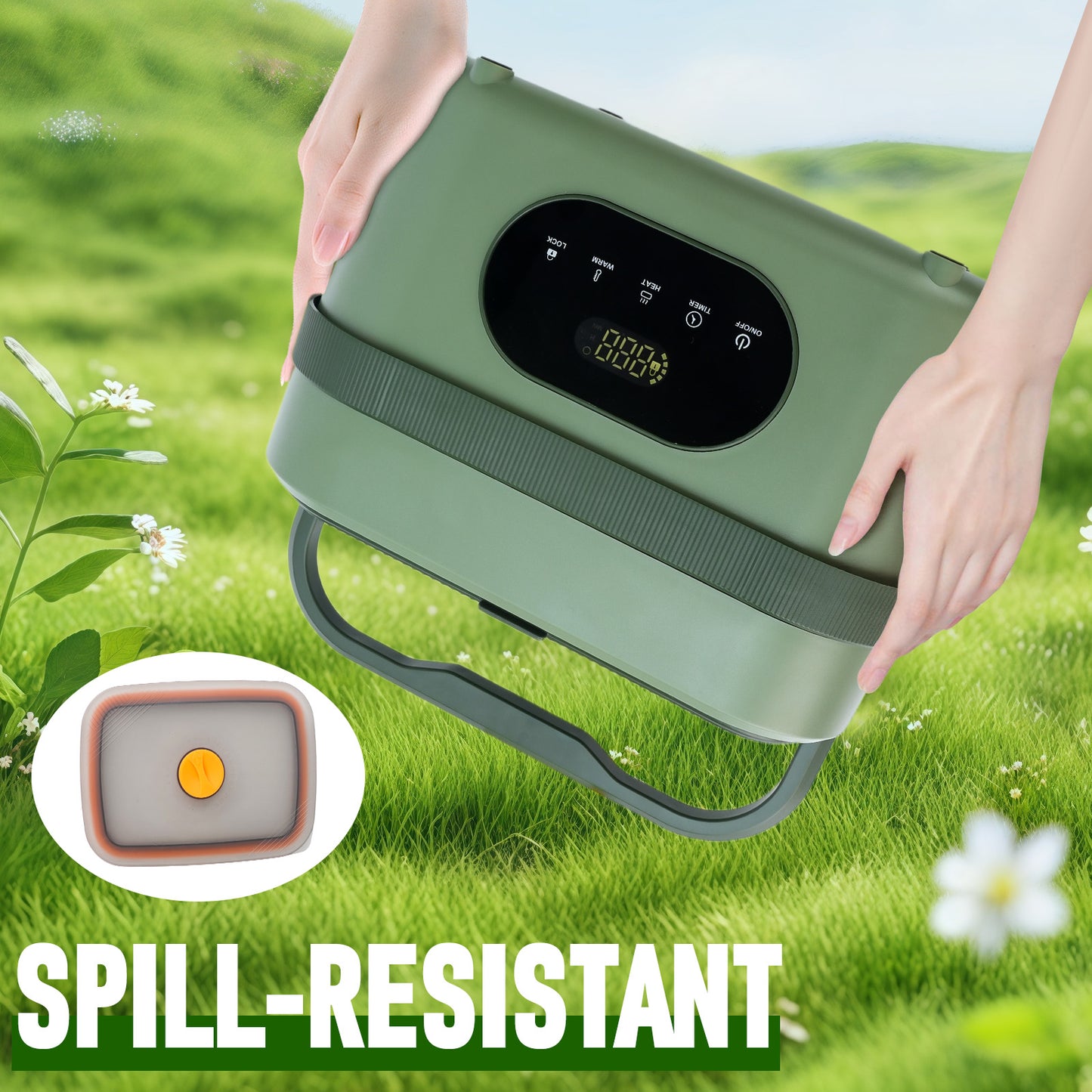 MDHAND Heated Lunch Box Battery Powered, Cordless Electric Lunch Box for Adults,