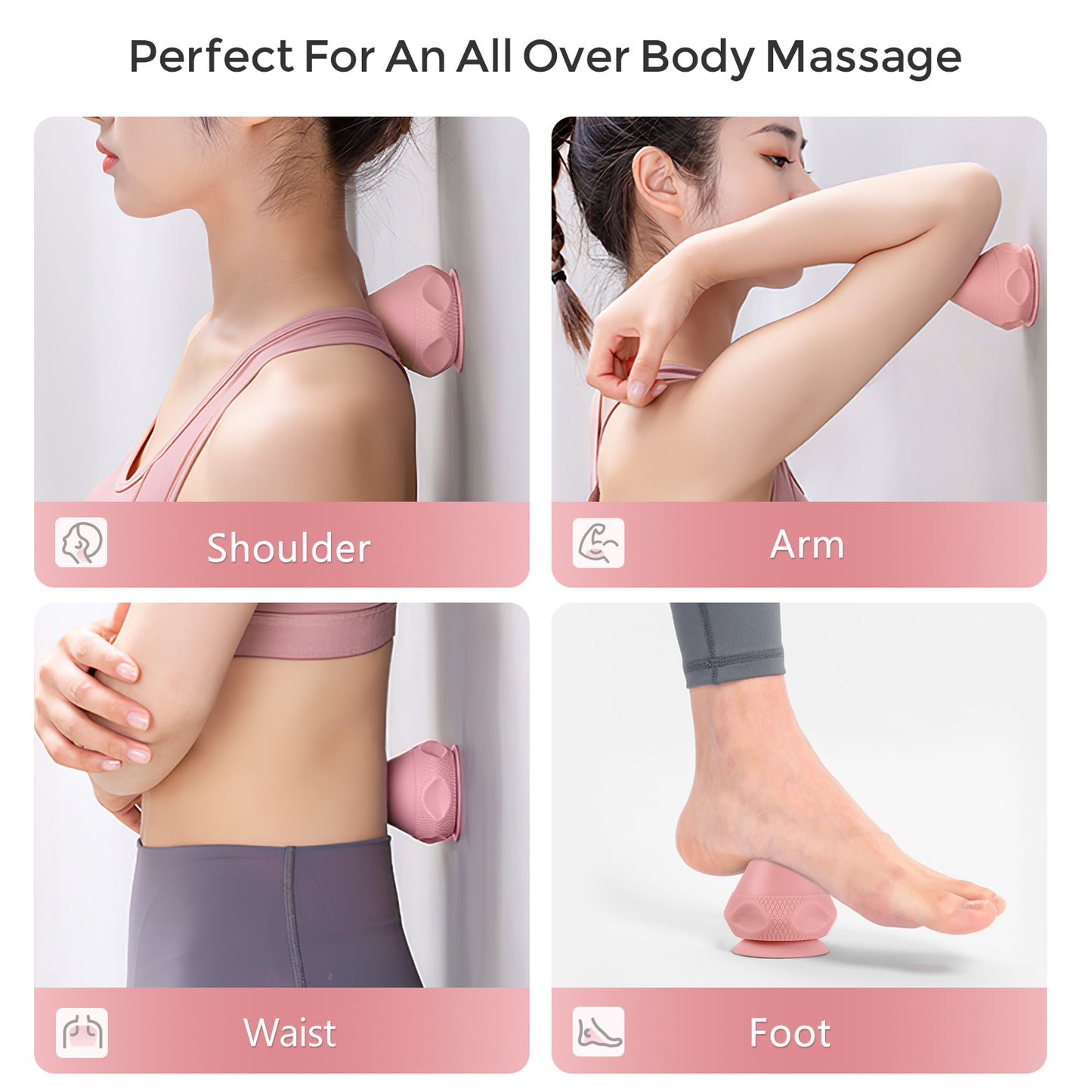MDHAND Mountable Massage Therapy Tool - Multi-Surface Suction Cup Wall Massage Tool For Sore Muscles, Myofascial Release, Stress Relief, Trigger Point And Deep Tissue Massage