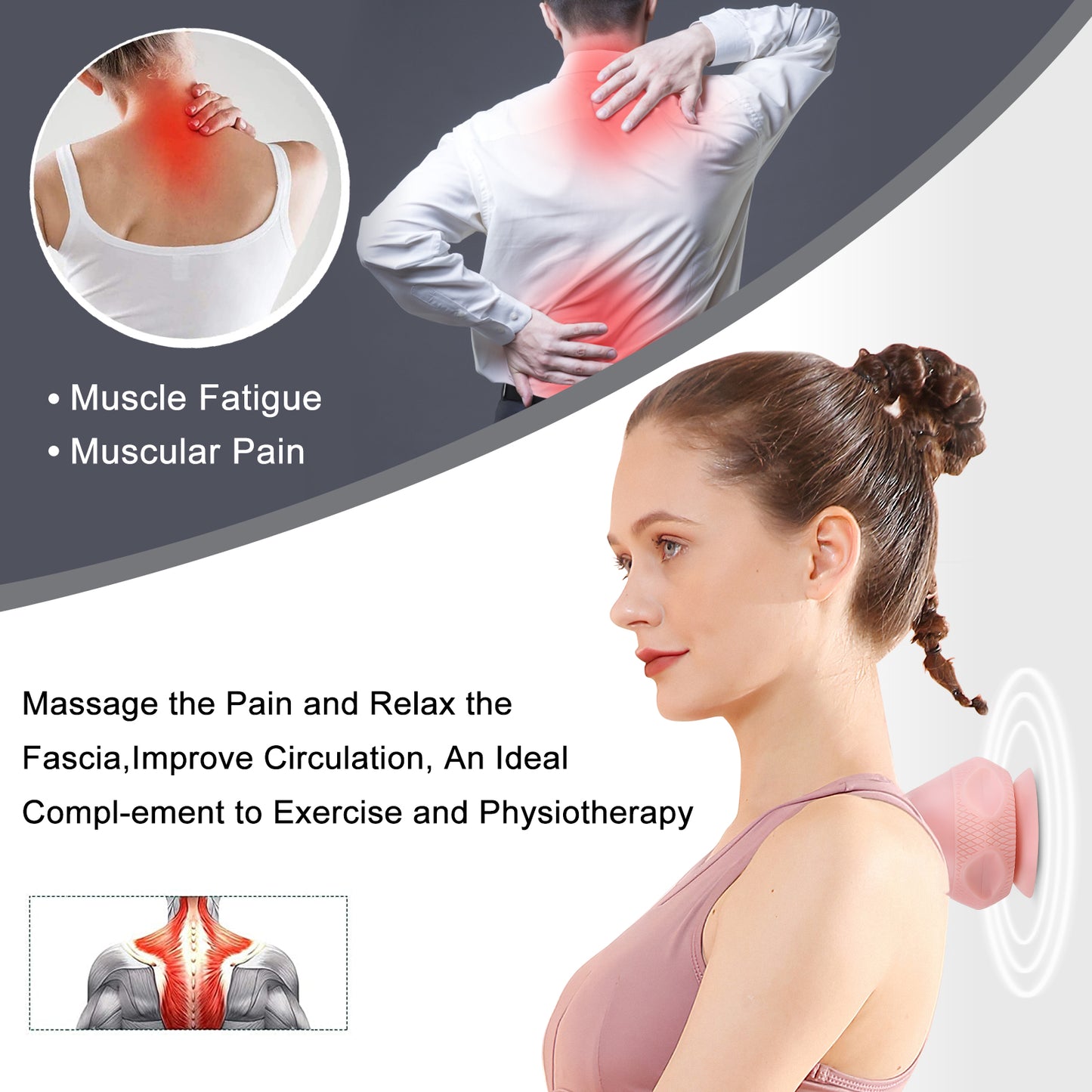 MDHAND Mountable Massage Therapy Tool - Multi-Surface Suction Cup Wall Massage Tool For Sore Muscles, Myofascial Release, Stress Relief, Trigger Point And Deep Tissue Massage