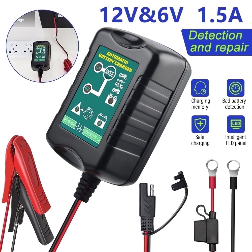 12V/6V Battery Tender, 1.5A Battery Charger and Maintainer