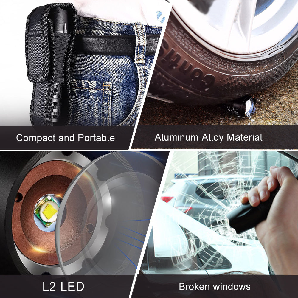 MDHAND Mini Flashlight, Outdoor Protable Flashlight, Super Bright Flashlight for Camping Hiking, 5 Modes Brightness, IPX4 Waterproof