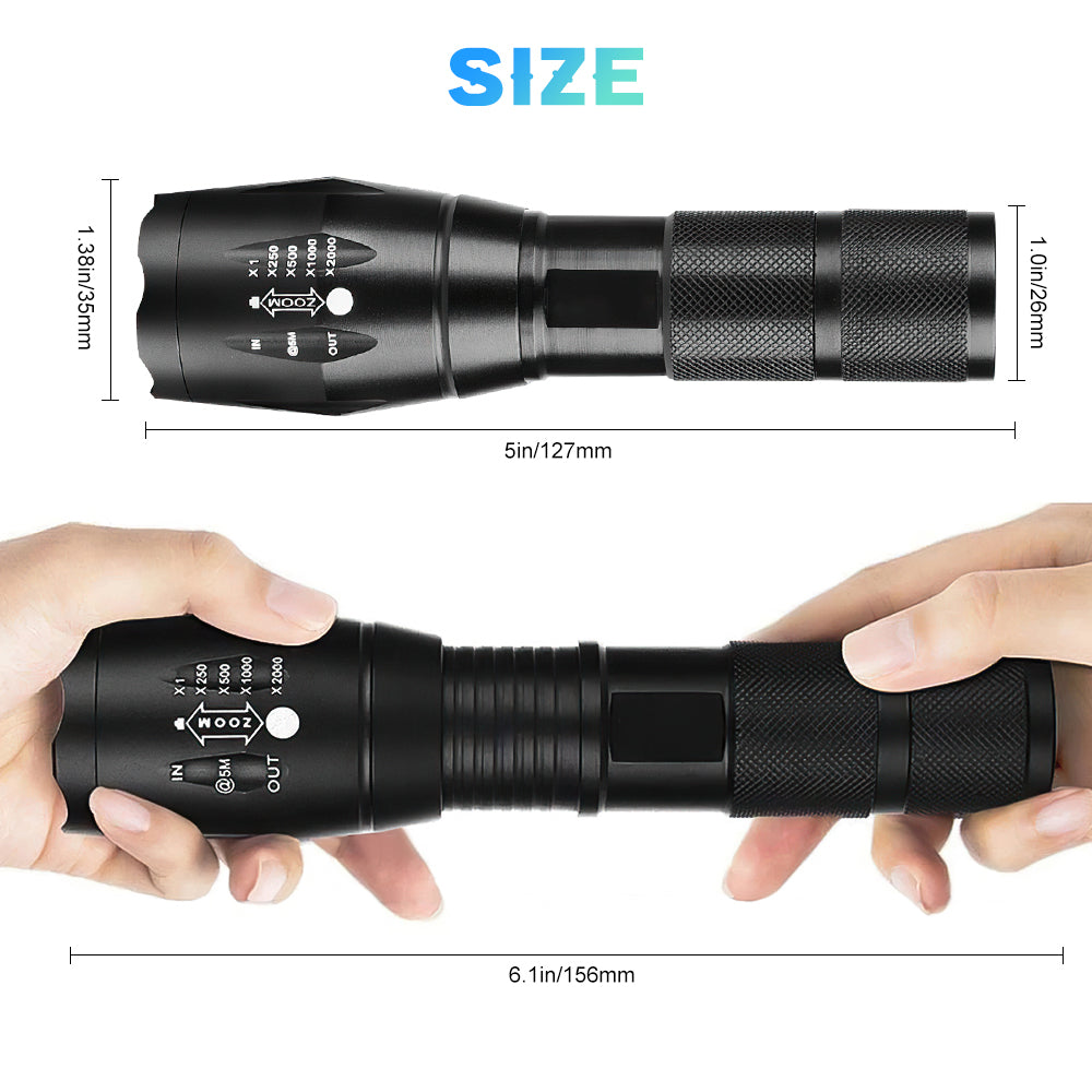 MDHAND Mini Flashlight, Outdoor Protable Flashlight, Super Bright Flashlight for Camping Hiking, 5 Modes Brightness, IPX4 Waterproof
