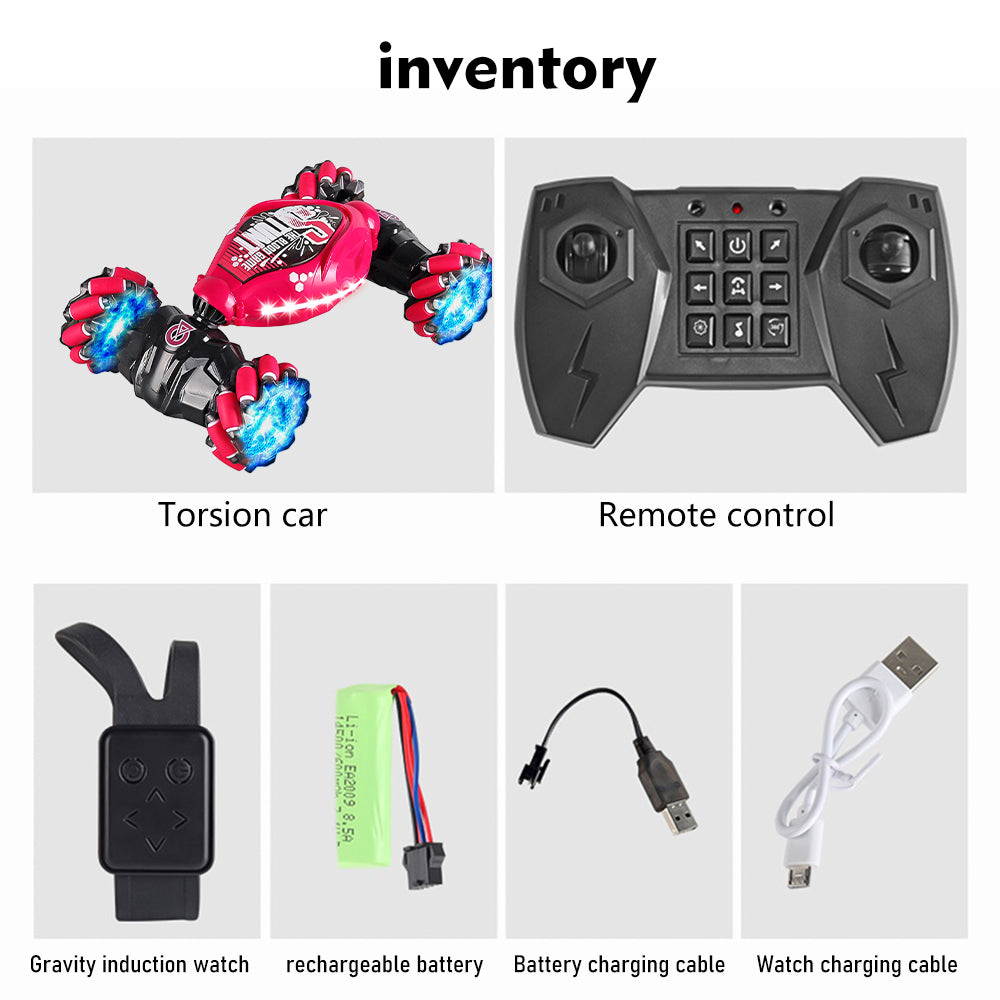 MDHAND Gesture Sensing RC Car, 1:14 Scale Remote Control Car for Boys Girls, Hand Controlled RC Car for Kids, 360° Flips Gesture RC Stunt Car with Lights Music for 5-11 Yrs Children