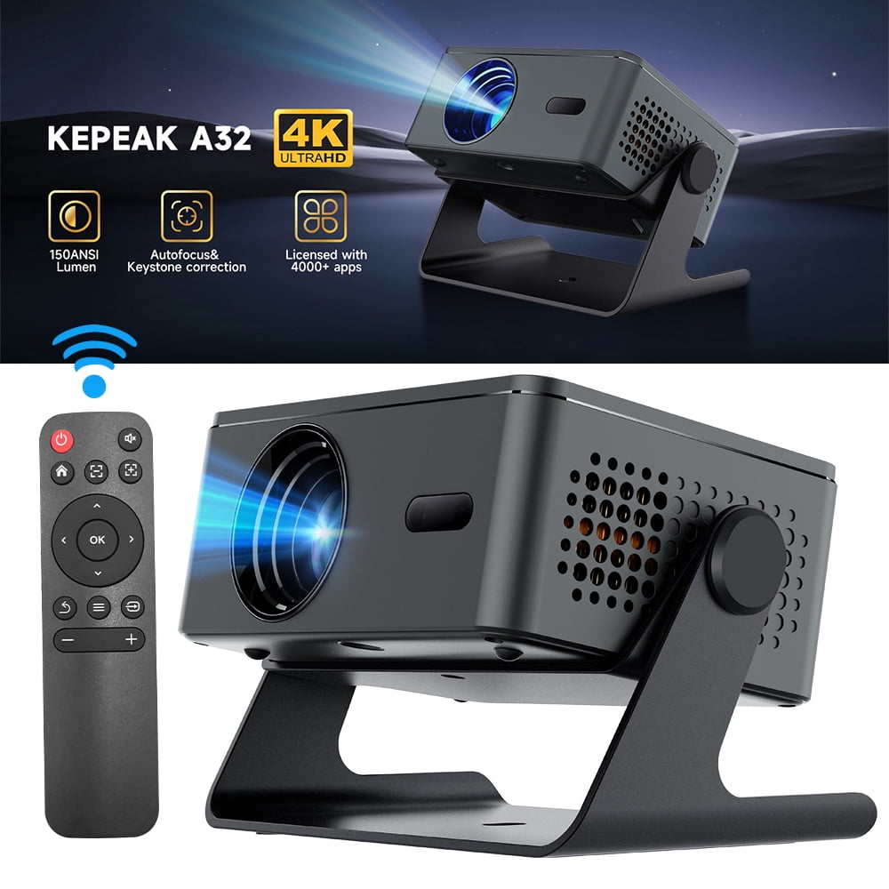 MDHAND 5G/2.4G WiFi Bluetooth Projector, 4K Support Native 1080P, Electric Focus, 200''Display Screen for Home Theater & Outdoor Movies Projector