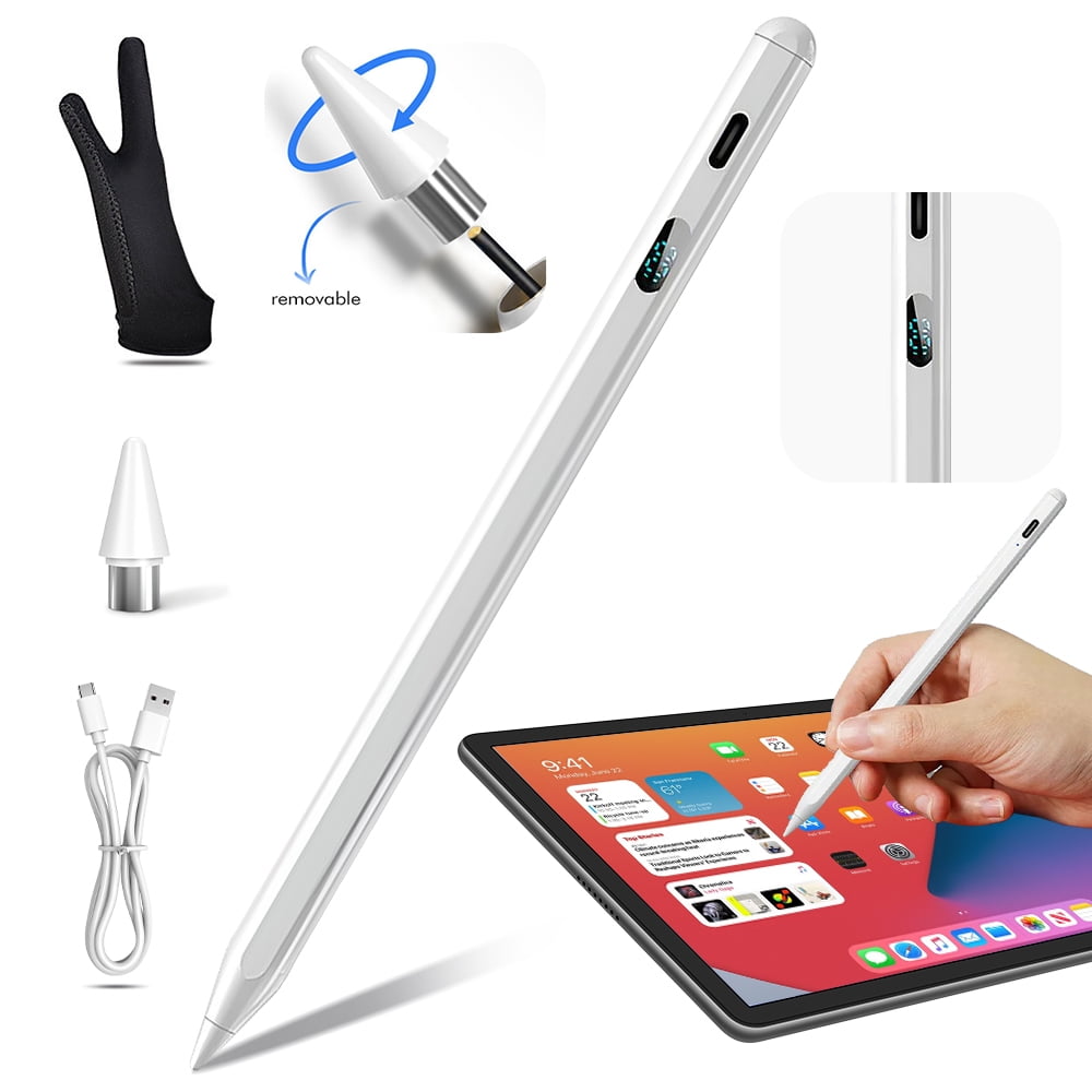 MDHAND Stylus Pen for iPad with Power Display, Fast Charging Pen, Palm Rejection, Tilt Sensitivity
