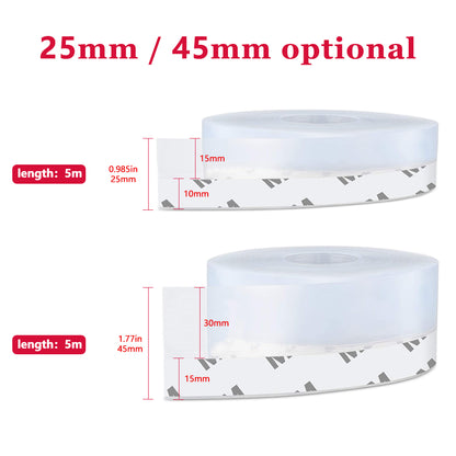 MDHAND 25/45MM Silicone Rubber Sealing Strip, Window Door Weather Stripping Seal Strip, Household Sealing Tape for Bedroom Living Room