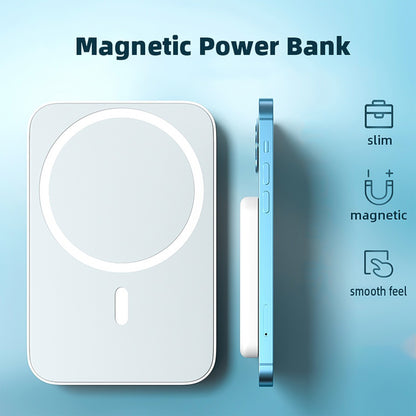 Hendoct 5000mAh Magsafe Battery Pack, 5W Wireless Magnetic Power Bank for iPhone 14/13/12 Series