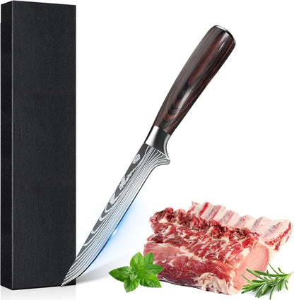 MDHAND 8" Japanese Chef Knife - Ultra Sharp Kitchen Knife, Forged High Carbon German Stainless Steel Cooking Knife with Ergonomic Pakkawood Handle, Gift Box For Family or Holiday