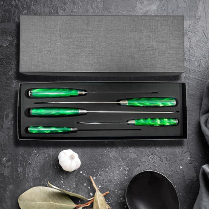 MDHAND Küchenmesser Set, 5-teiliges Messerset, Scharfes Messerset aus Rostfreiem Stahl mit Ergonomischem Griff Profiköche und Anfänger