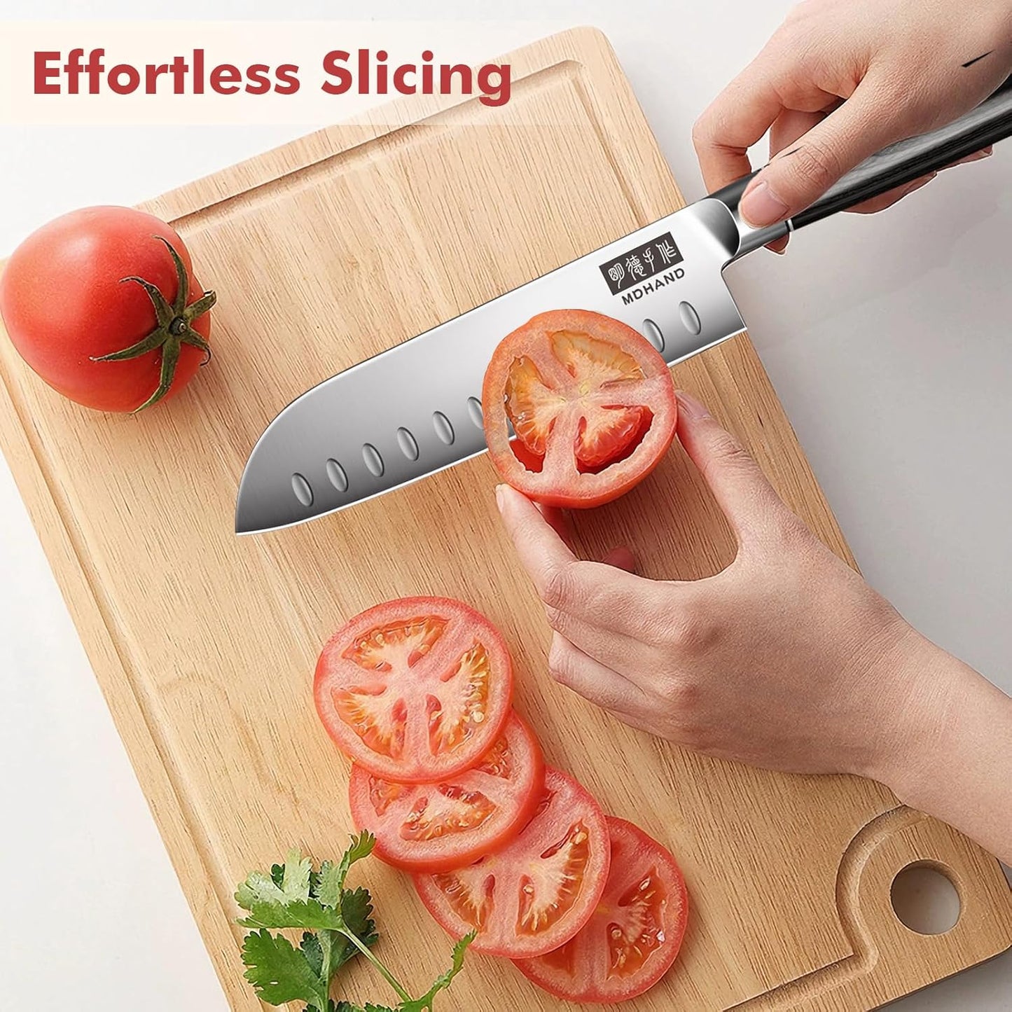 MDHAND 7-teilig Küchenmesser Set, Messerset aus hochwertigem Edelstahl, Profi Kochmesser mit Scharfer Klinge, Küchenmesser mit Geschenkbox, ergonomischem Holzgriff Messer Set