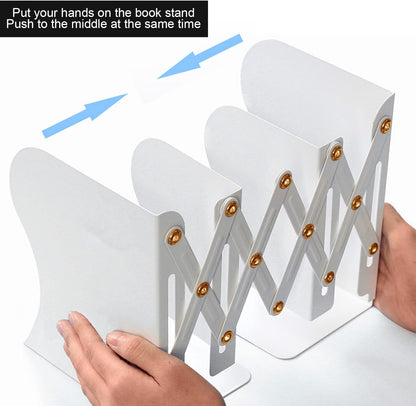MDHAND Adjustable Bookend, Desk Magazine File Organizer Holder, Desk Organizer and Accessories for Office, Books, Papers, Extends up to 19 inches