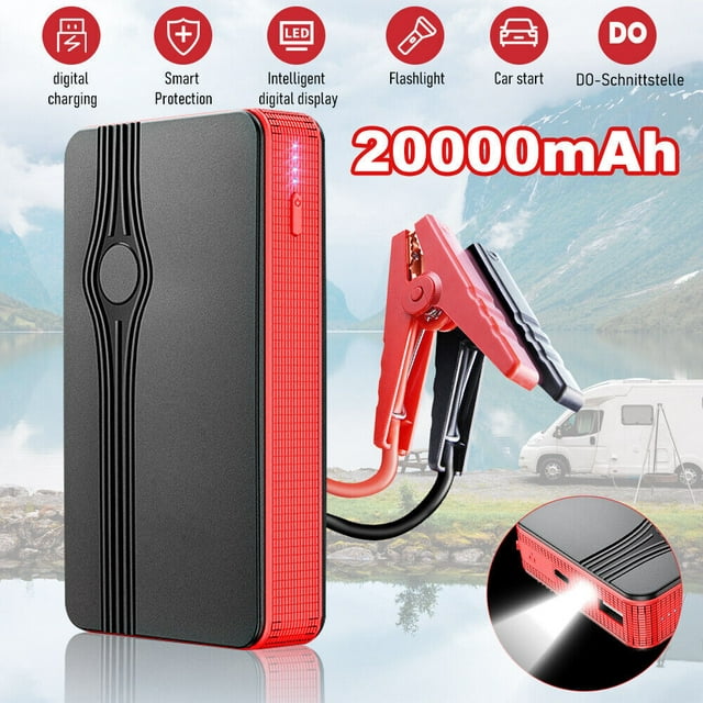 20000mAh 12V Car Jump Starter Portable USB Power Bank Battery Booster Clamp 300A