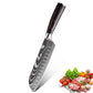 MDHAND 10 Types of Chef Knives, Kitchen Knife with Pattern, Stainless Steel Kitchen Knife with Knife Cover